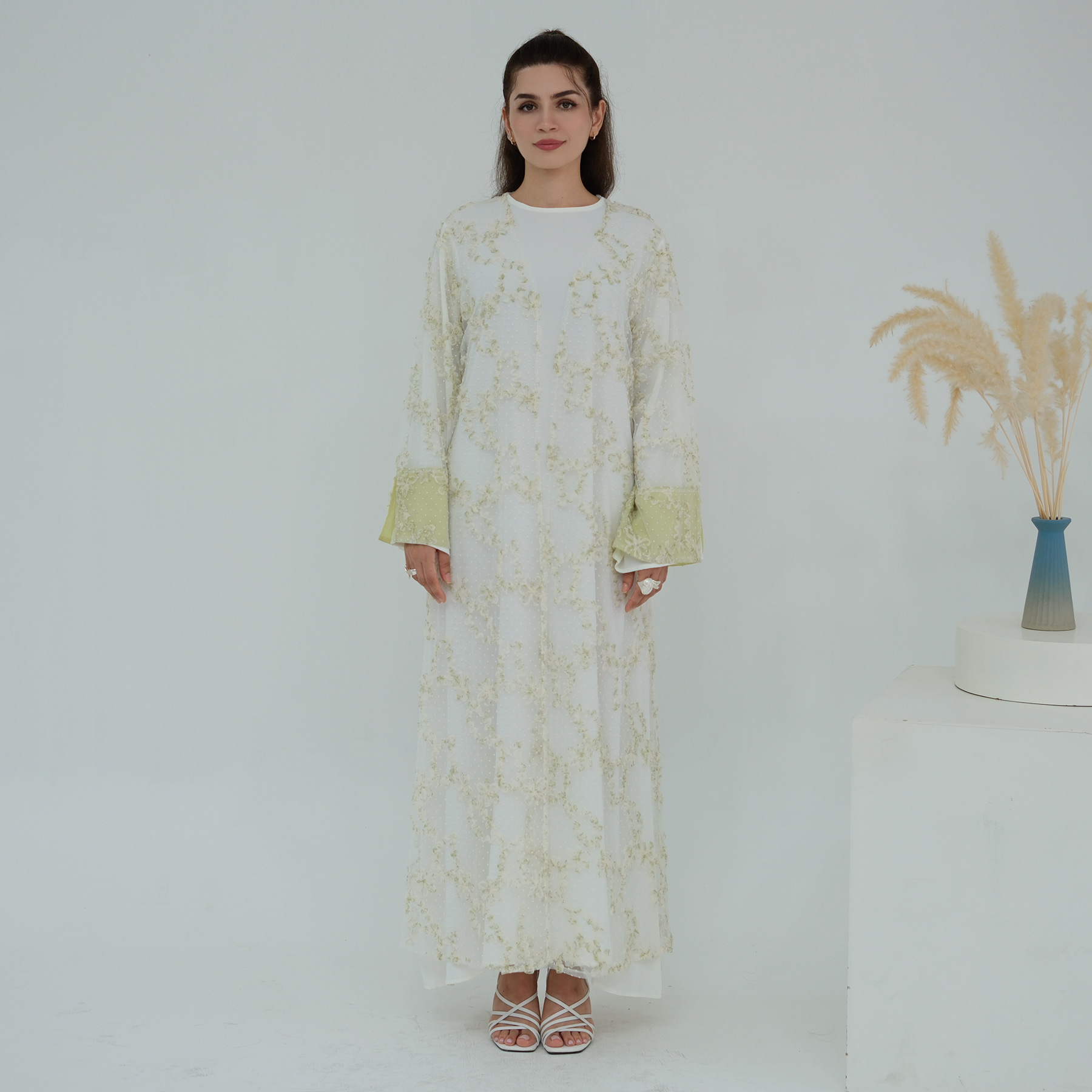 Jalabiya Women Arabic - Women Dress Muslim Mesh Abayas Open