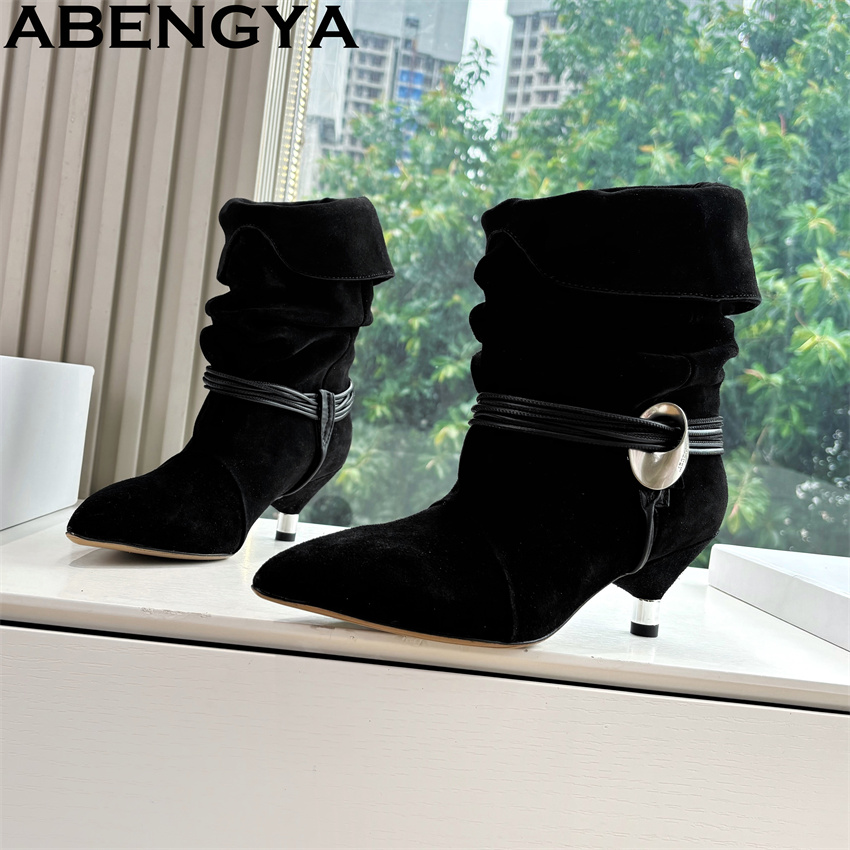 Pointy Toe Kitten Heels Ankle  - Ethnic Fashion Week 评论和价格