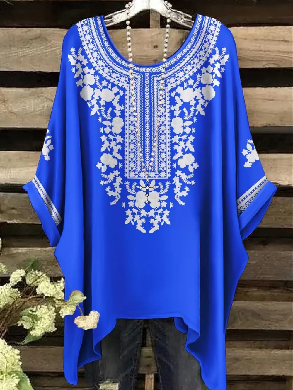 Bohemian Chic Oversized T-Shir - Ethnic Chic Fashion 评论和价格