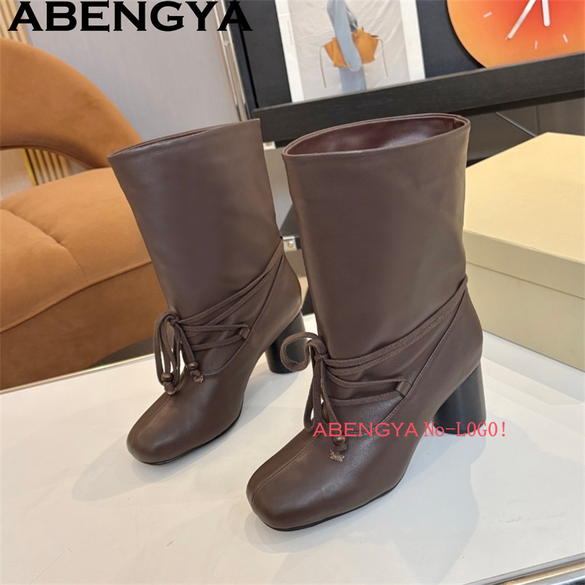 ABENGYA Chunky Heel Mid Calf B - Ethnic Fashion Week 评论和价格